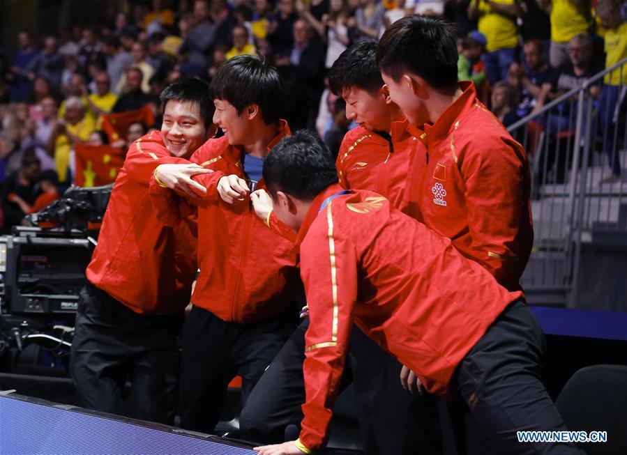 (SP)SWEDEN-HALMSTAD-ITTF WORLD TEAM CHAMPIONSHIPS 2018-MEN'S SEMIFINAL-SWEDEN VS CHINA