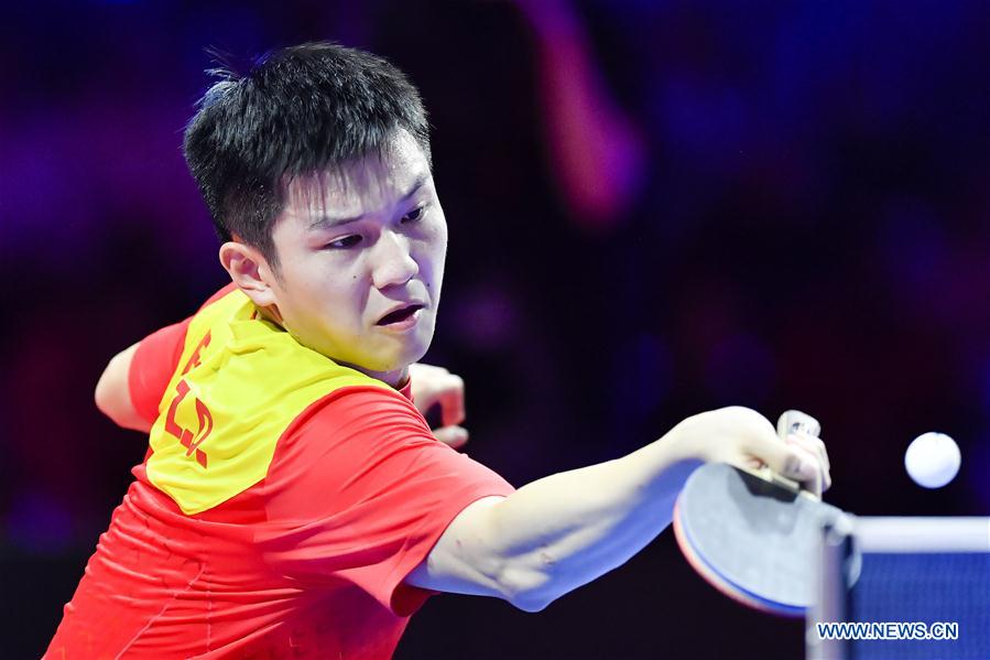 (SP)FRANCE-CHESSY-2018 ITTF MEN'S WORLD CUP-FINAL-FAN ZHENDONG VS TIMO BOLL