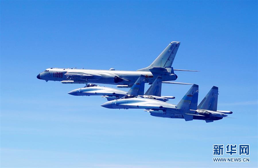 (圖文互動)(1)人民空軍多型戰(zhàn)機雙向繞飛臺島巡航