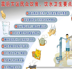 震后災(zāi)區(qū)民眾飲食、飲水衛(wèi)生要點(diǎn)